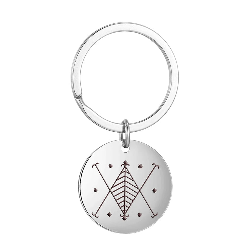 Mystic Voodoo Veve Keychain – Symbols of the Divine Loa