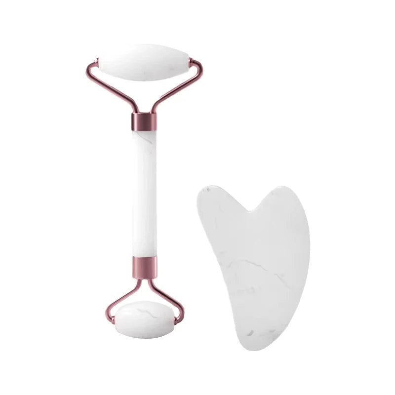 Resin Facial Roller & Gua Sha Set – Face, Neck & Eye Massager | Beauty Skincare Tool for Muscle Relaxation & Lymphatic Drainage
