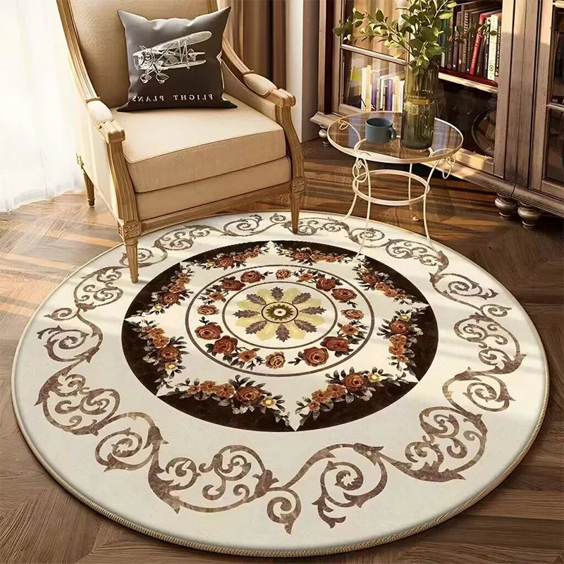 Sacred Mandala Floor Mat – Round Bohemian Meditation Rug for Divine Spaces, Yoga, and Soulful Home Decor