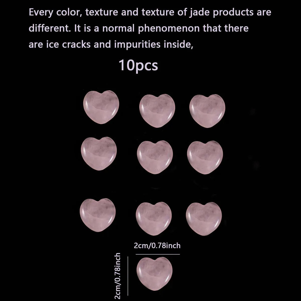 Radiant Hearts – 10-Piece Rose Quartz Gemstone Set