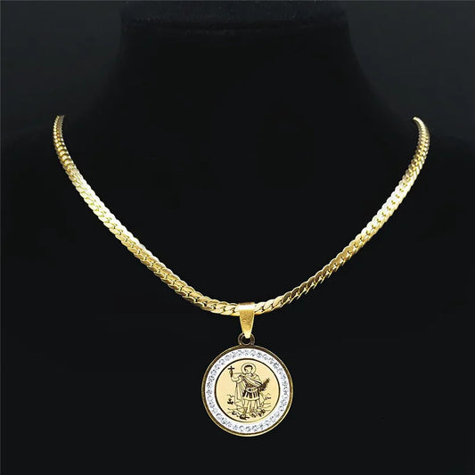 Saint Expeditus Pendant Necklace – Stainless Steel Talisman of Urgent Causes & Protection