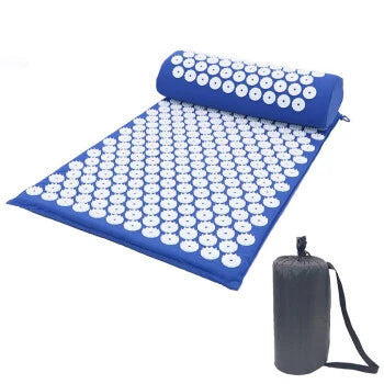 Acupressure Mat & Pillow Set with Bag – Massage Cushion for Back, Neck & Stress Relief | Yoga Mat for Pain, Tension & Relaxation