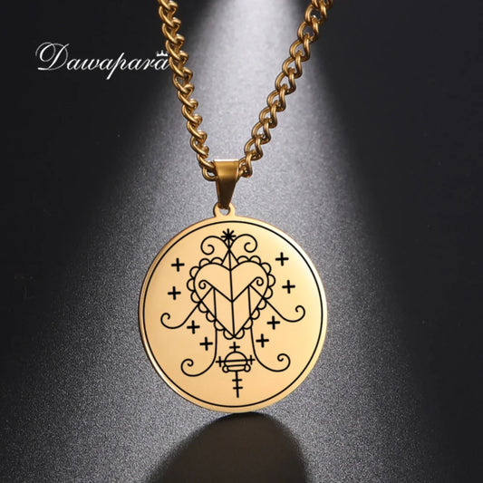Erzulie Freda Veve Amulet Necklace – Stainless Steel Protection & Love Talisman