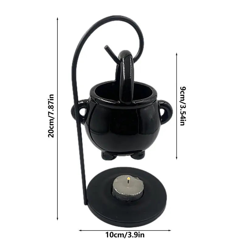 Hanging Cauldron Wax & Oil Burner – Ceramic Candle Holder for Aromatherapy, Incense, and Home Décor