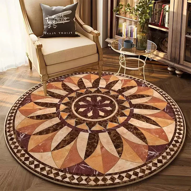 Sacred Mandala Floor Mat – Round Bohemian Meditation Rug for Divine Spaces, Yoga, and Soulful Home Decor