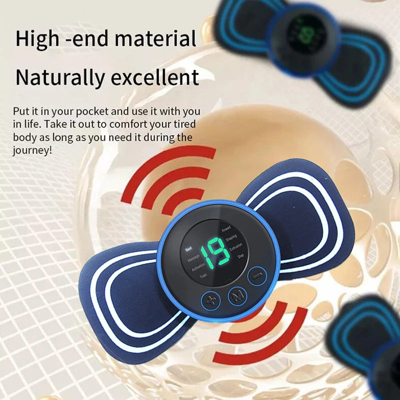 ZenEase EMS Neck & Body Massager – 8 Modes Wireless Pain Relief Pad with Remote Control for Deep Muscle & Energy Release