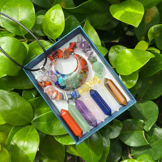 Chakra Harmony Crystal Set – 9-Piece Quartz Point Collection for Energy Alignment & Sacred Space Decor