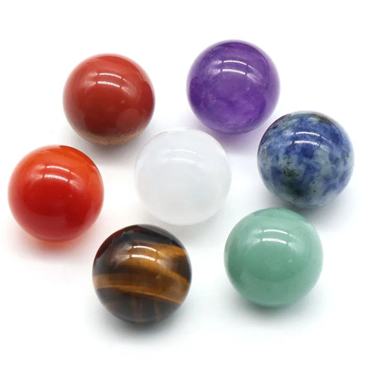 7 Chakra Crystal Healing Balls Set – Natural Gemstone Energy Spheres for Meditation, Yoga, Reiki, Home Décor & Gift Box
