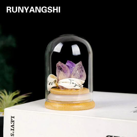 Enchanted Gem Dome – Natural Citrine or Amethyst Crystal Wish Bottle