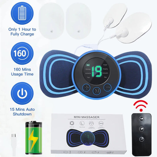 ZenEase EMS Neck & Body Massager – 8 Modes Wireless Pain Relief Pad with Remote Control for Deep Muscle & Energy Release