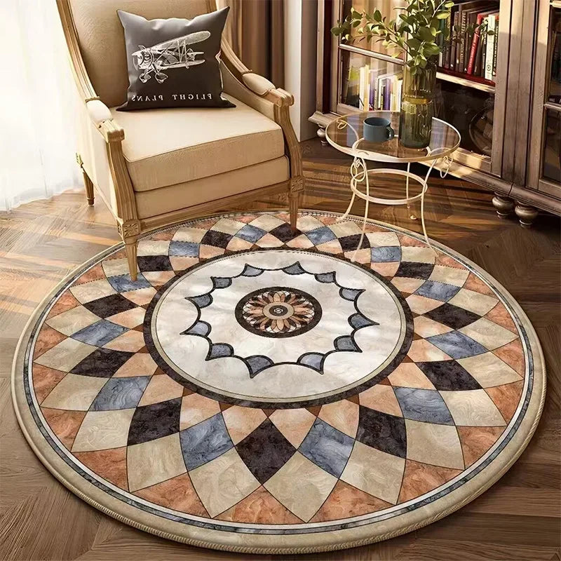 Sacred Mandala Floor Mat – Round Bohemian Meditation Rug for Divine Spaces, Yoga, and Soulful Home Decor