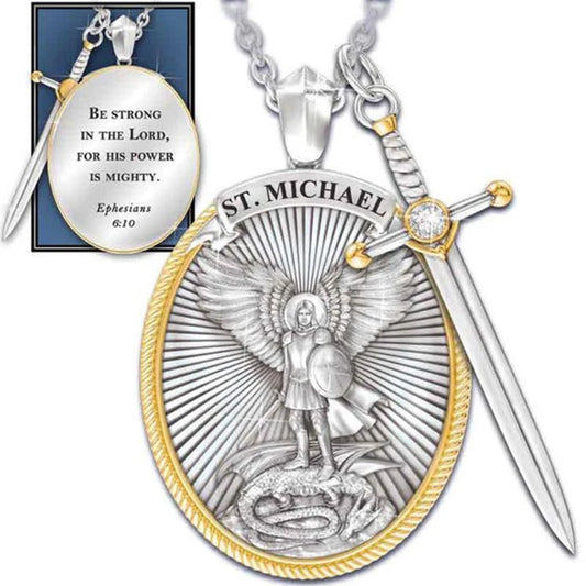 St. Michael the Archangel Pendant Necklace – Catholic Patron Saint Protection Amulet