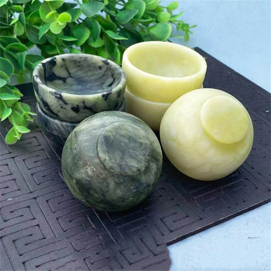 Sunlit Jade Bowls – Handcrafted Crystal Tableware for Spiritual & Reiki Rituals
