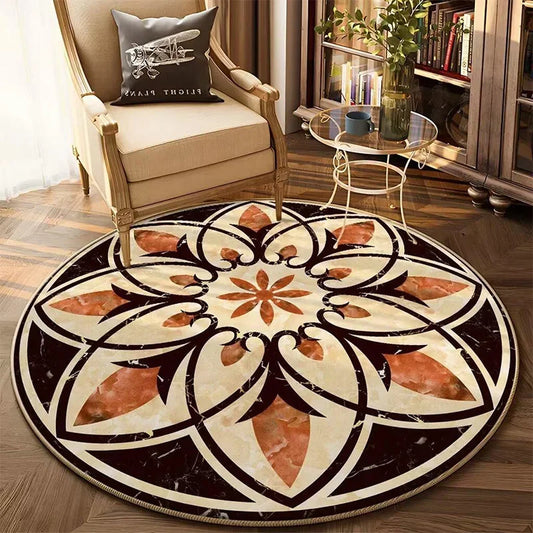 Sacred Mandala Floor Mat – Round Bohemian Meditation Rug for Divine Spaces, Yoga, and Soulful Home Decor