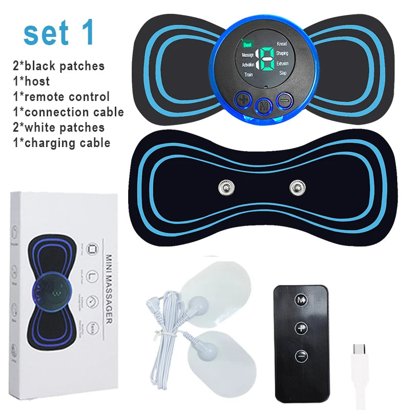 ZenEase EMS Neck & Body Massager – 8 Modes Wireless Pain Relief Pad with Remote Control for Deep Muscle & Energy Release