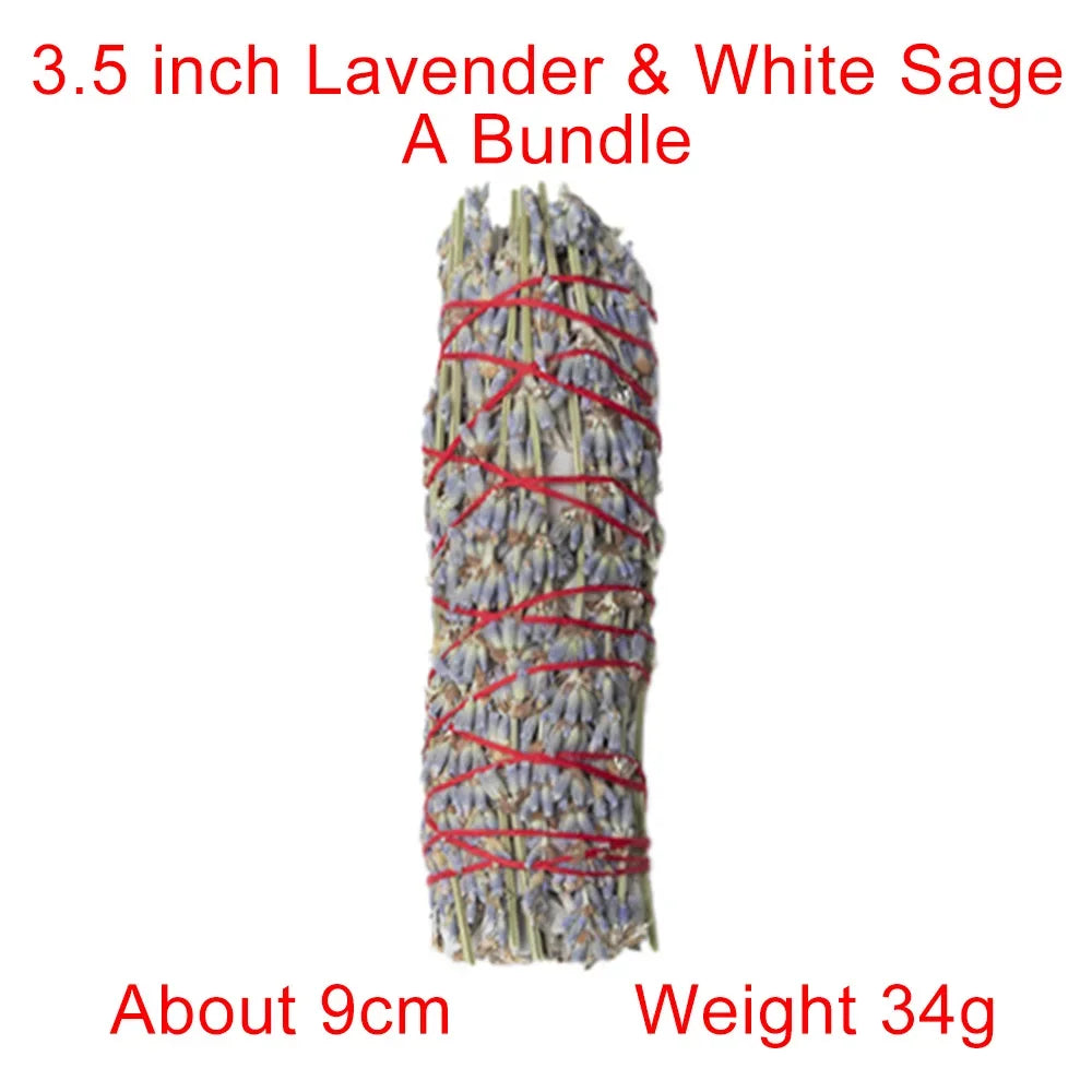 Sacred Smudge Wand & Ritual Candle Set – White Sage, Lavender, Blue Sage, Cedar, Deodar & Pine for Energy Cleansing & Blessing