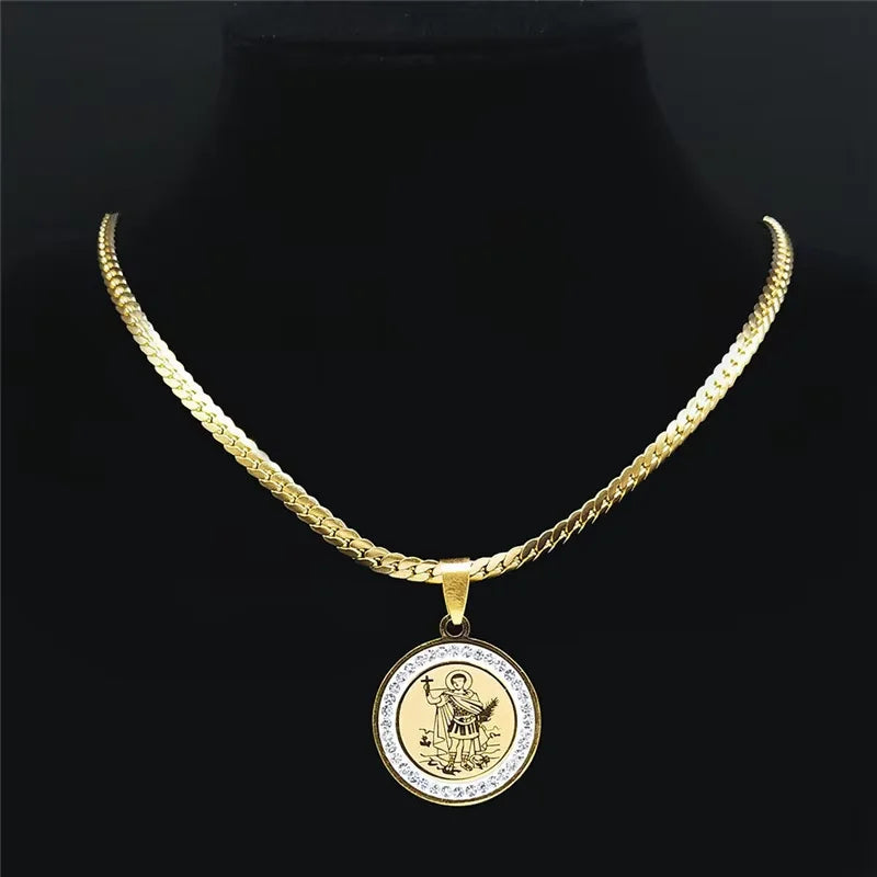 Saint Expeditus Pendant Necklace – Stainless Steel Talisman of Urgent Causes & Protection