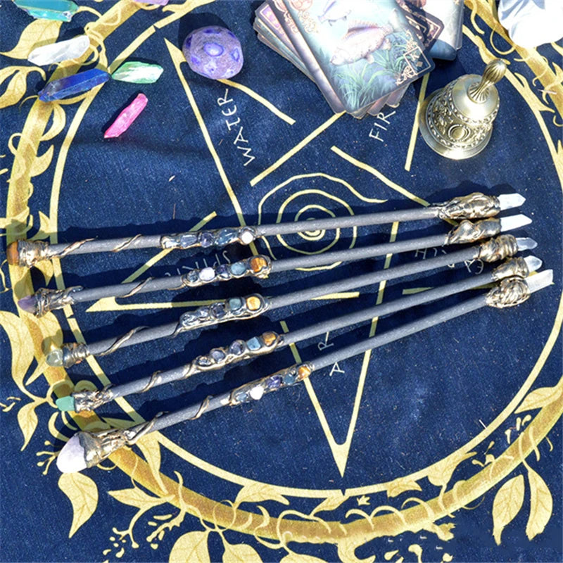 Handmade Crystal Wands – Natural Wood with Amethyst & Gemstones | Ritual, Altar, and Spell Tools