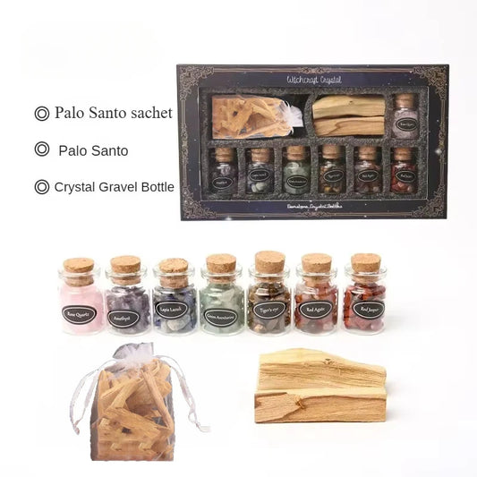 Palo Santo Crystal Healing Set – Aromatherapy Incense, Sandalwood Sticks & Sachet for Meditation, Mind Purification & Soul Gifts
