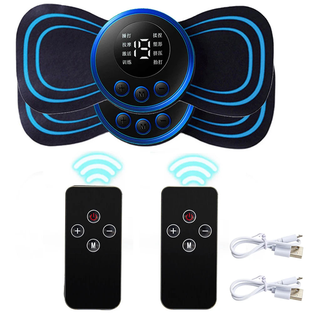AuraFlex EMS Mini Massager – Wireless Smart Pulse Patch with LCD Display for Neck, Shoulders, Spine & Energy Flow