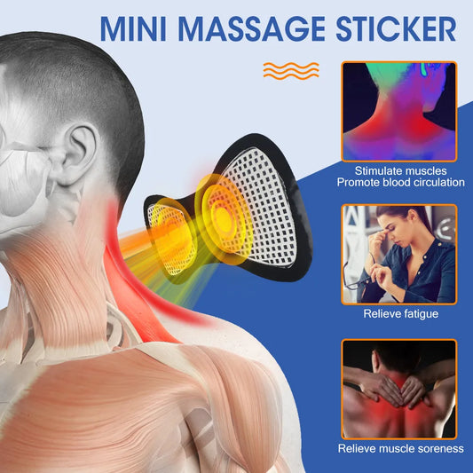 AuraFlex EMS Mini Massager – Wireless Smart Pulse Patch with LCD Display for Neck, Shoulders, Spine & Energy Flow