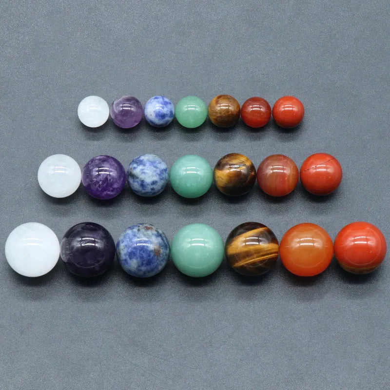 7 Chakra Crystal Healing Balls Set – Natural Gemstone Energy Spheres for Meditation, Yoga, Reiki, Home Décor & Gift Box