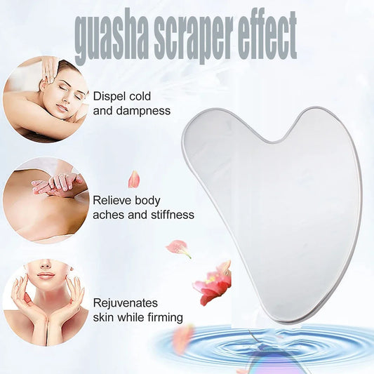 3PC Stainless Steel Gua Sha Scraper Set – Face & Body Massage Tool for Lymphatic Drainage, Skin Firming, and Relaxation
