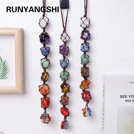 Align on the Go: Chakra Crystal Car PendantDrive with intention. Travel with energetic protection.